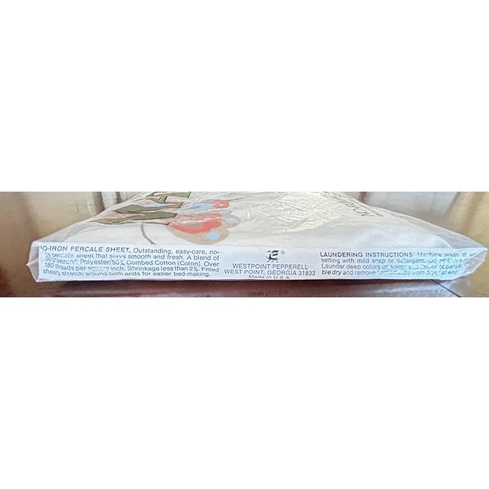 Vintage‎ Martex Butterfly Twin Fitted Sheet No Iron Percale WestPoint Pepperell